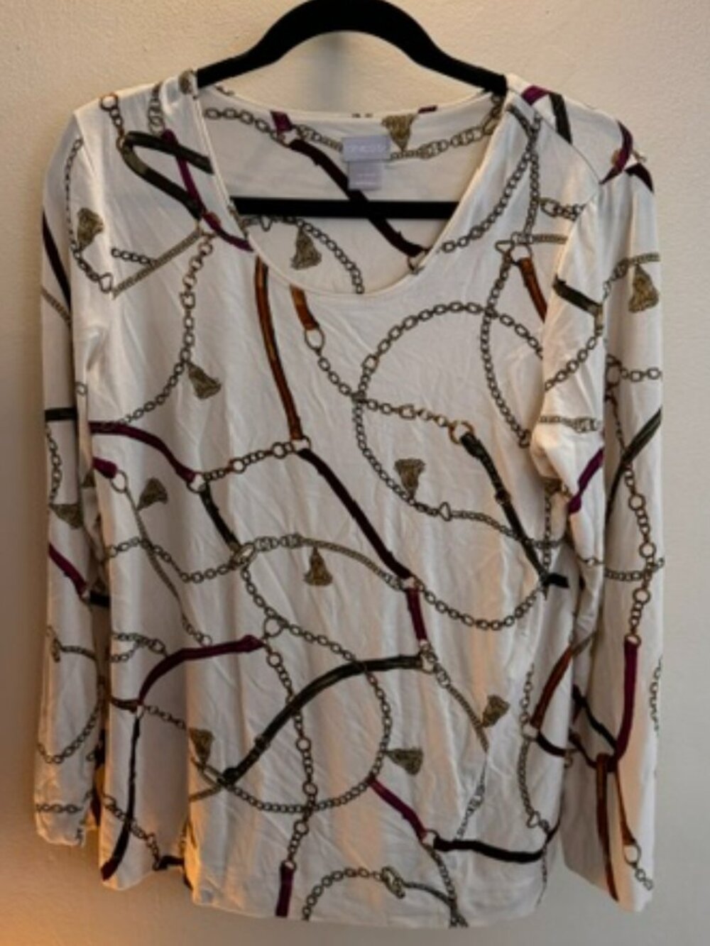 Chico's Touch of Cool Gilded Bridle long sleeve shirt